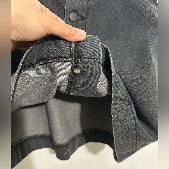 American Apparel Denim Button Front Mini Skirt Stone Washed Black Size S - Picture 4 of 7